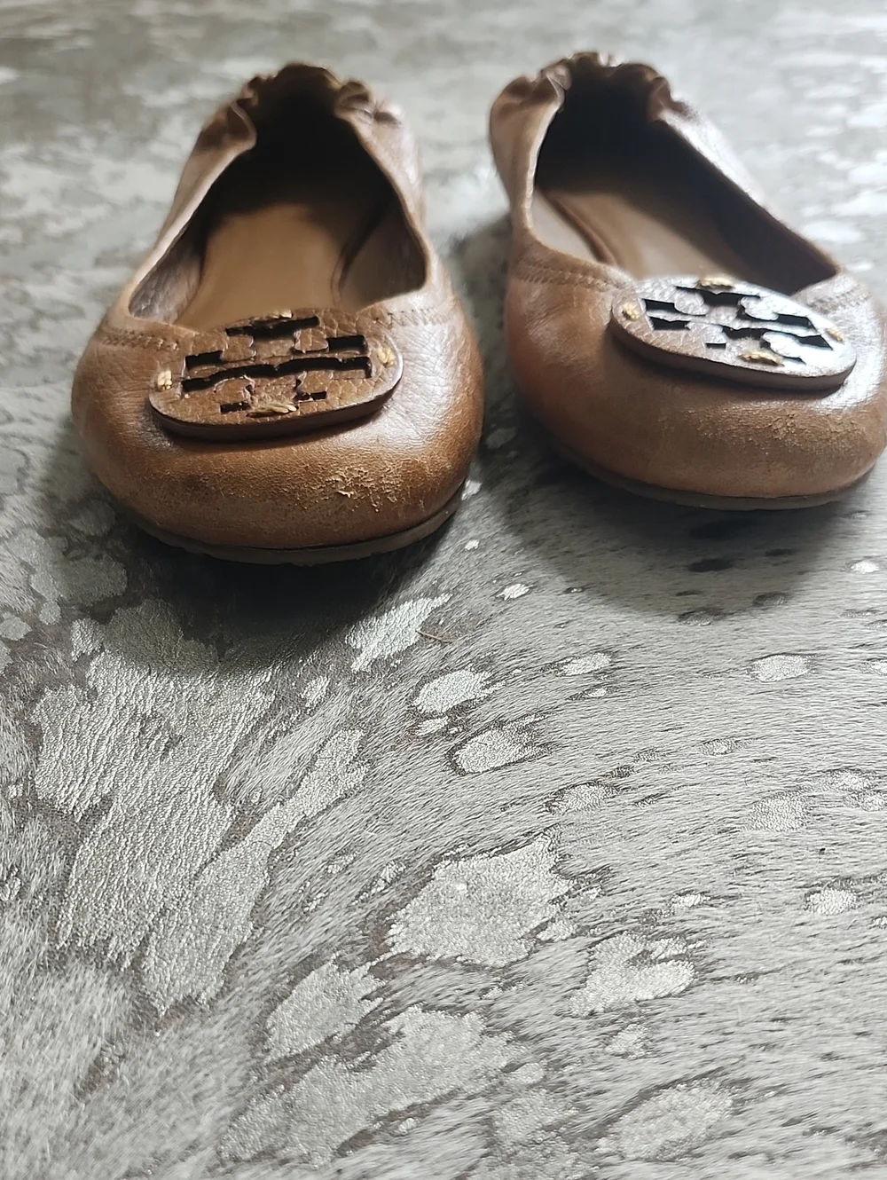 Tory Burch Tan Reva Flats Sz8